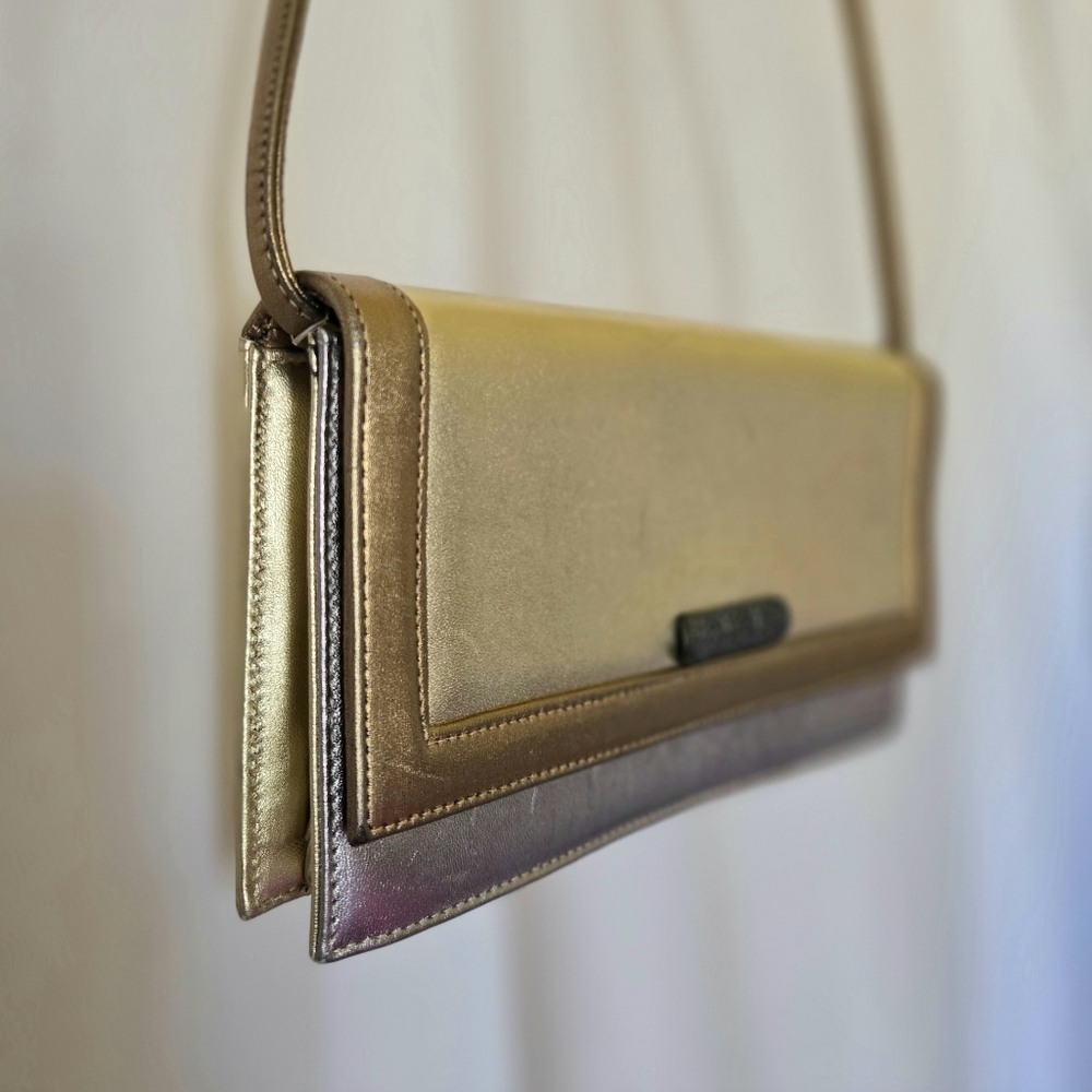 (Judith Jack) Gold & Silver Evening Clutch Bag With Marcasite Charm & Dust Bag